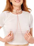 Sportsheets Peaches 'n CreaMe Faux Leather Collar and Nipple Clamps