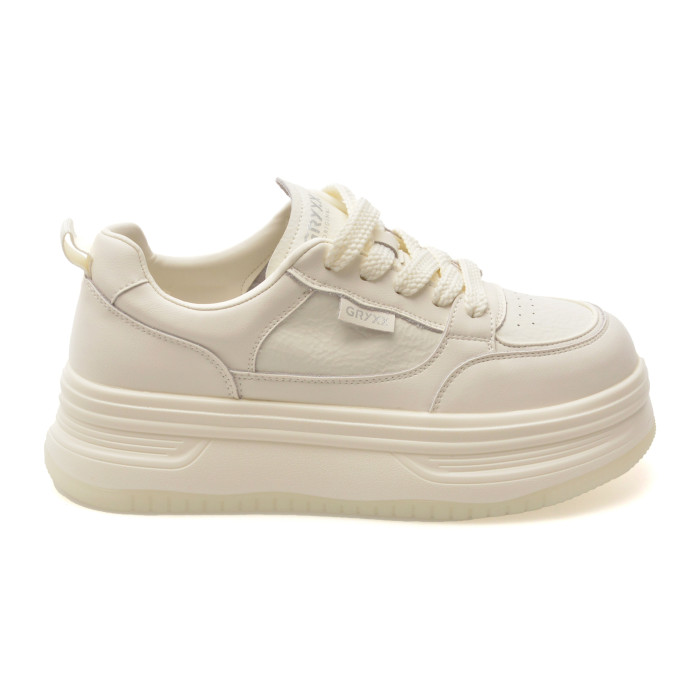 Pantofi sport GRYXX albi, 25166, din piele naturala