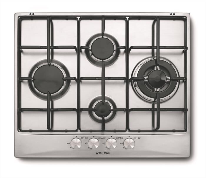 GLEM GAS - Piano cottura a gas GT645IX 4 fuochi 58,5cm-Inox