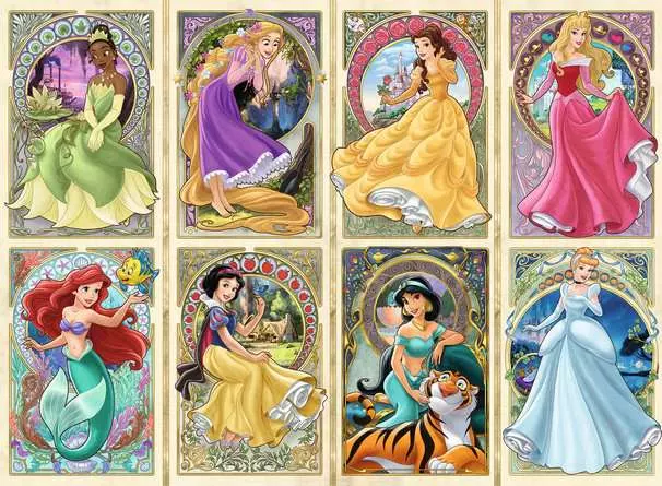 Jigsaw Puzzle Disney: Art Nouveau Princess - 1000 Pieces Puzzle