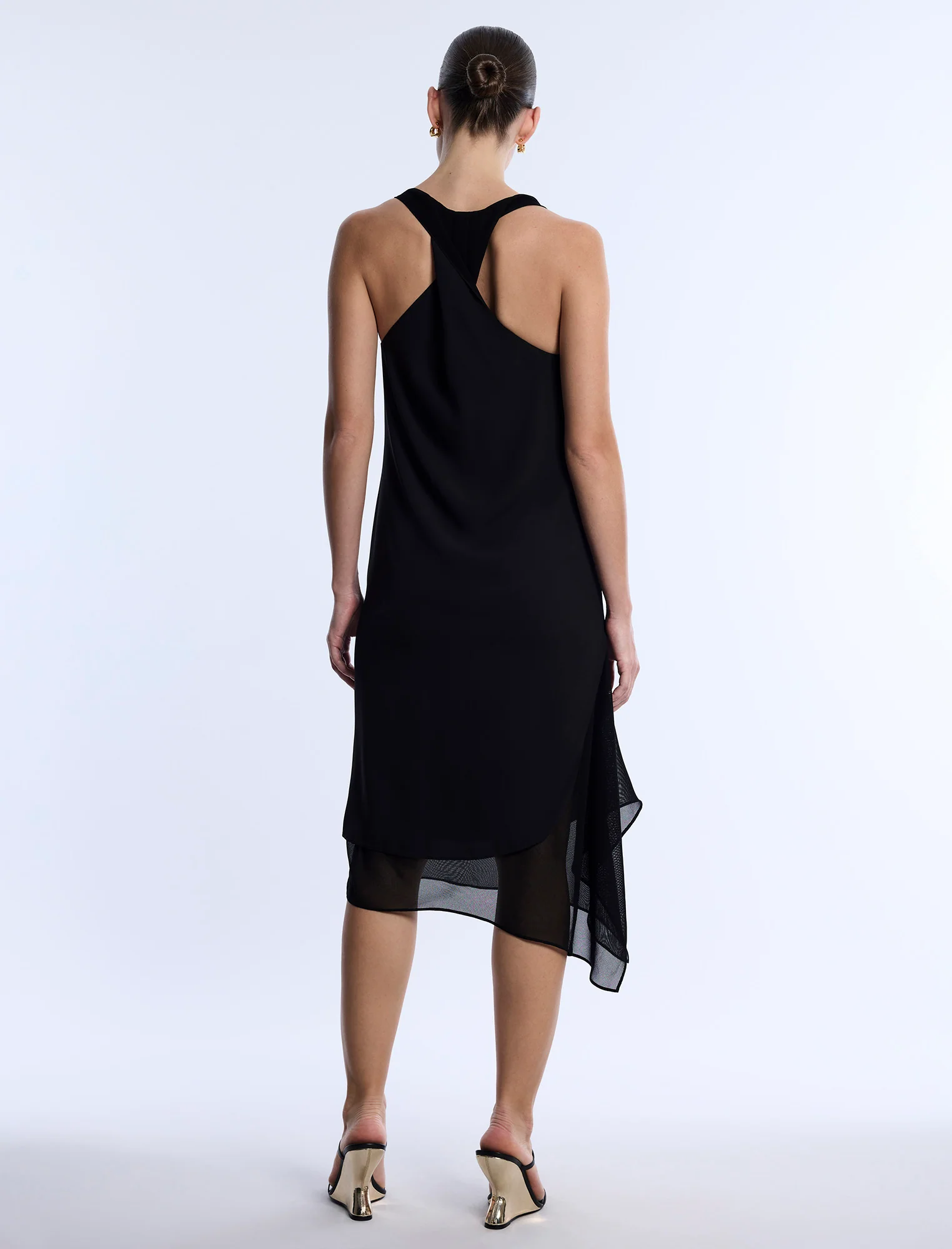 Twist And Drape Combo Dress