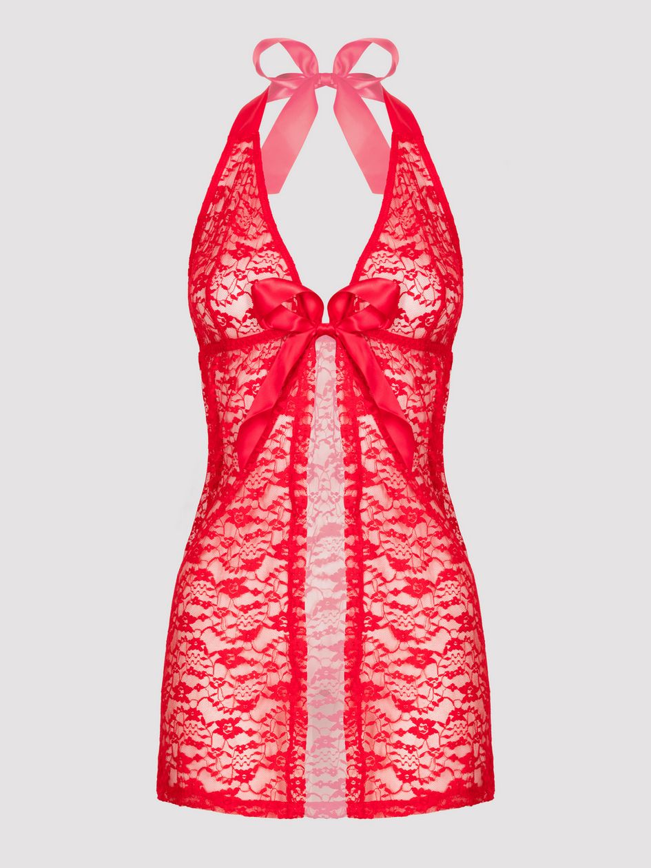 Lovehoney Plus Size Unwrap Me Red Lace Babydoll