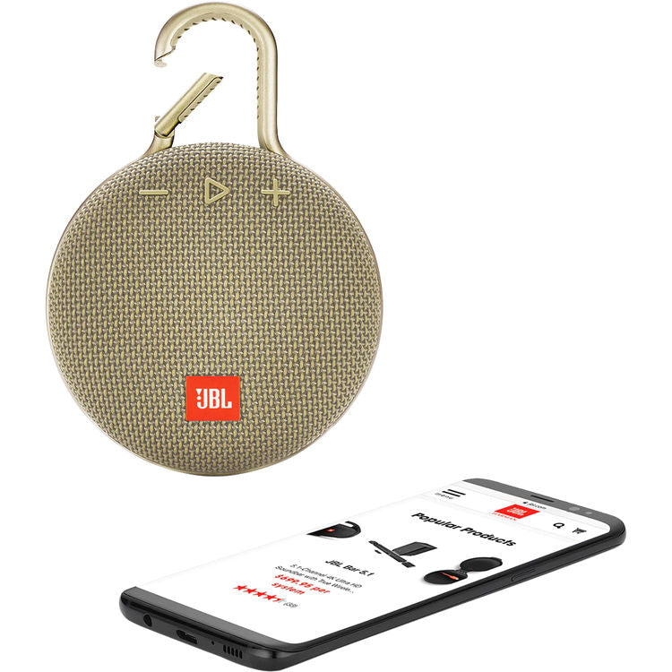 Clip 3 Portable Waterproof Wireless Bluetooth Speaker, Sand