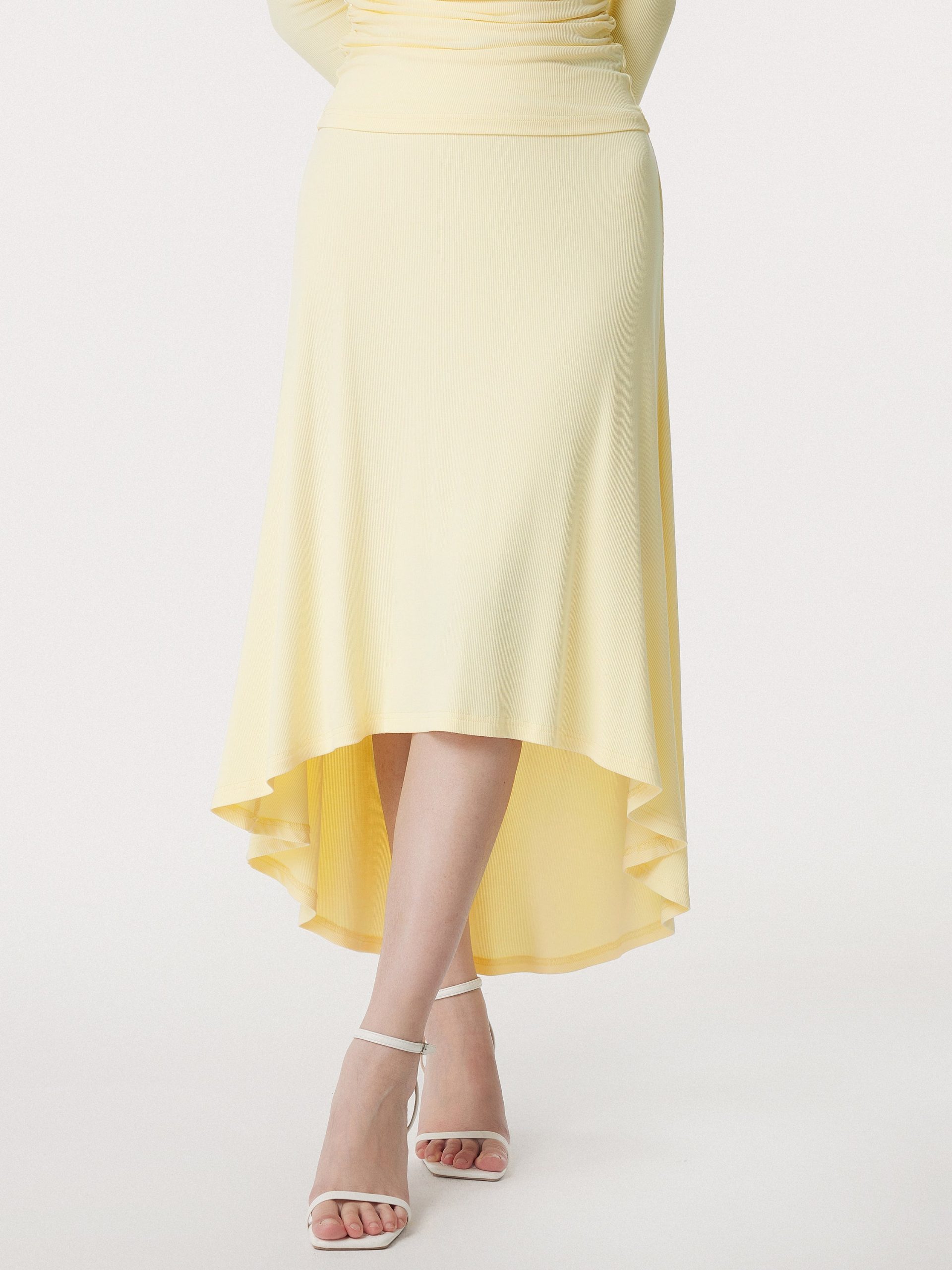 Coastal Flowy High-low Midi Skirt