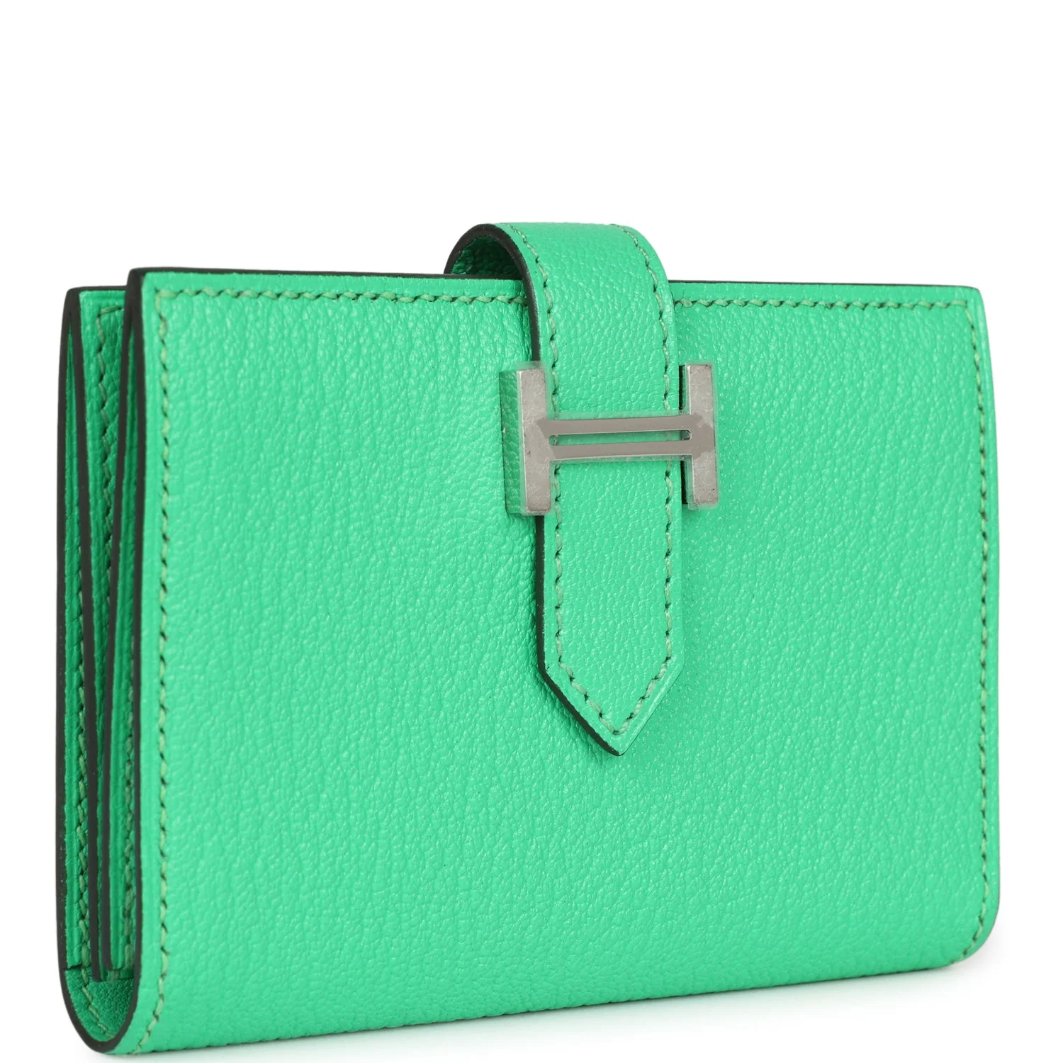 Hermes Bearn Card Holder Vert Comics Chevre Mysore Palladium Hardware