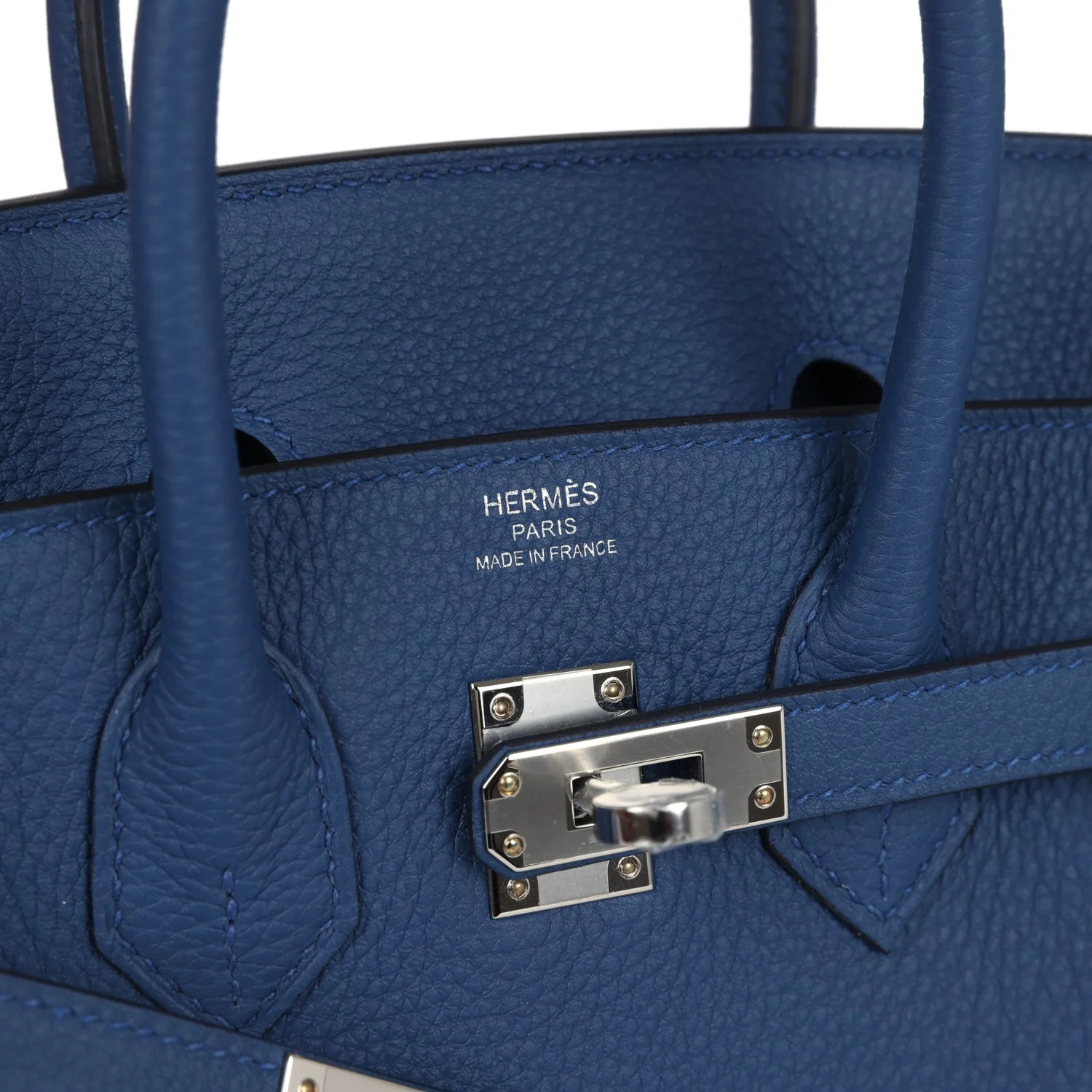 Hermes Birkin 25 Bleu Tie Togo Palladium Hardware