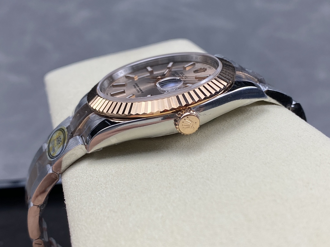Rolex Datejust 41mm Two Tone Rose Gold Sundust Index Dial 126331 0009