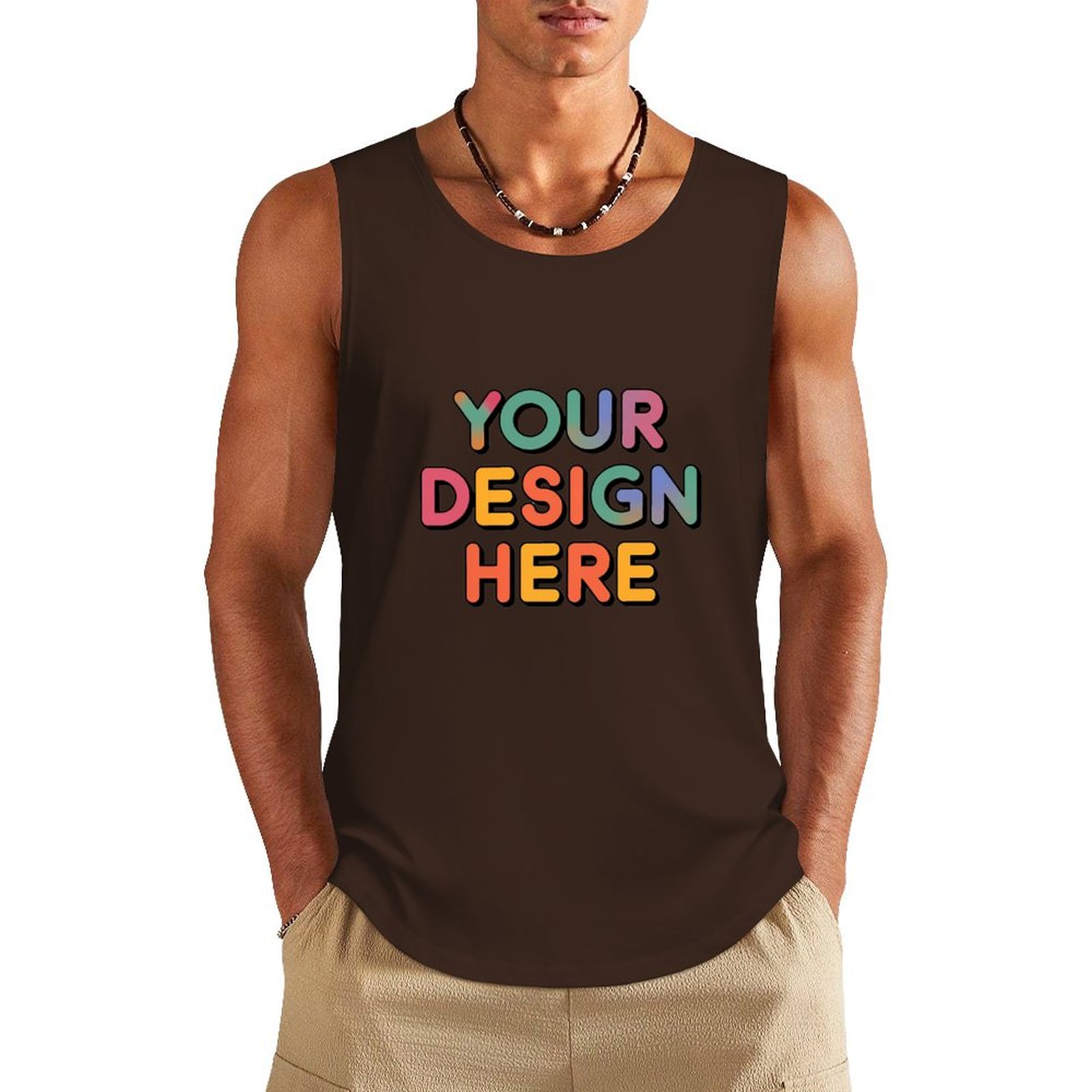 Personalized Custom Men’s 100% Cotton Sleeveless Vest