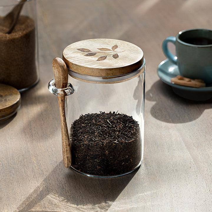 Glass Jar with Wooden Lid