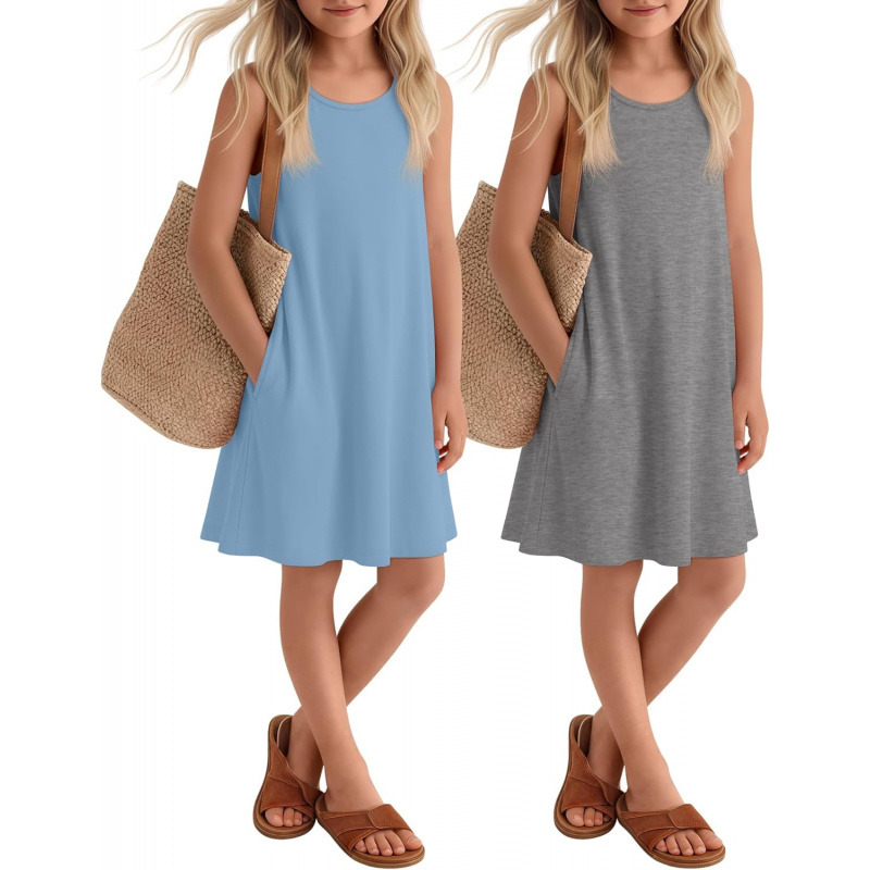 2 Pack Girls' Summer Dresses