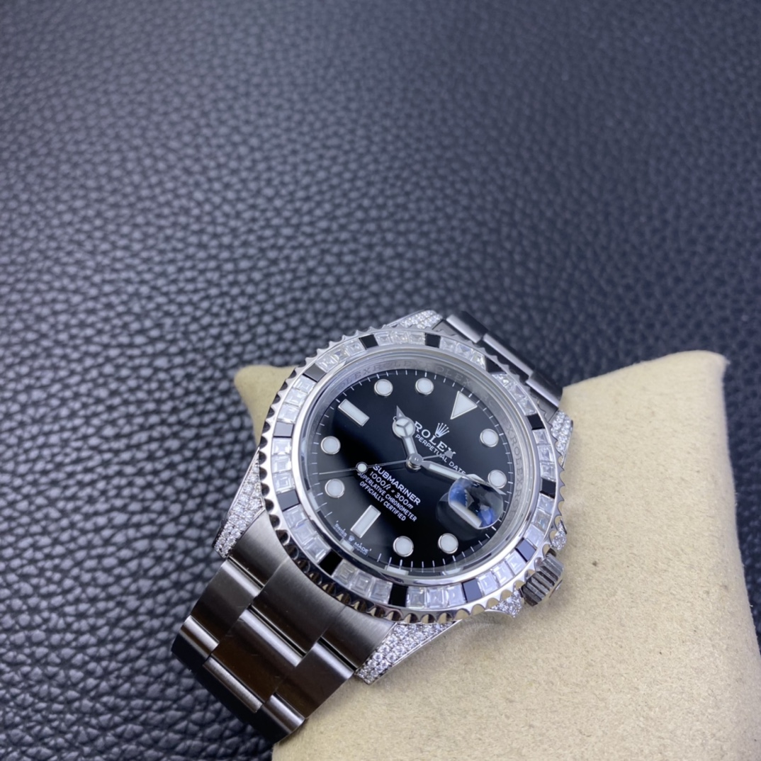 Rolex Submariner 116610 Black Dial Diamond Case 40MM Men's Watch