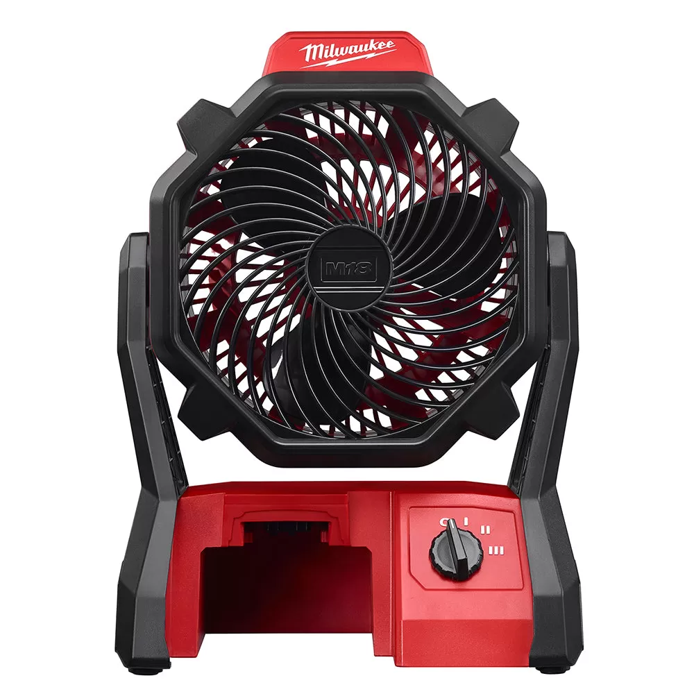 Milwaukee 0886-20 M18 18V 2,350-Rpm Adjustable Jobsite Fan w/Adapter - Bare Tool