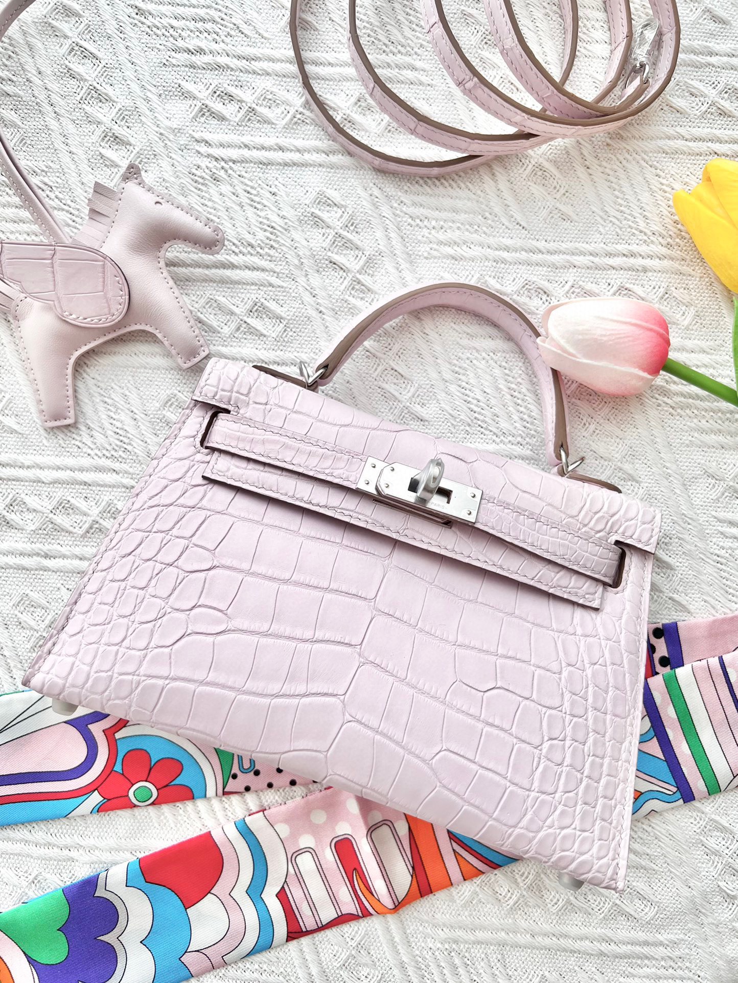 Hermes Kelly Mini 19 crocodile skin