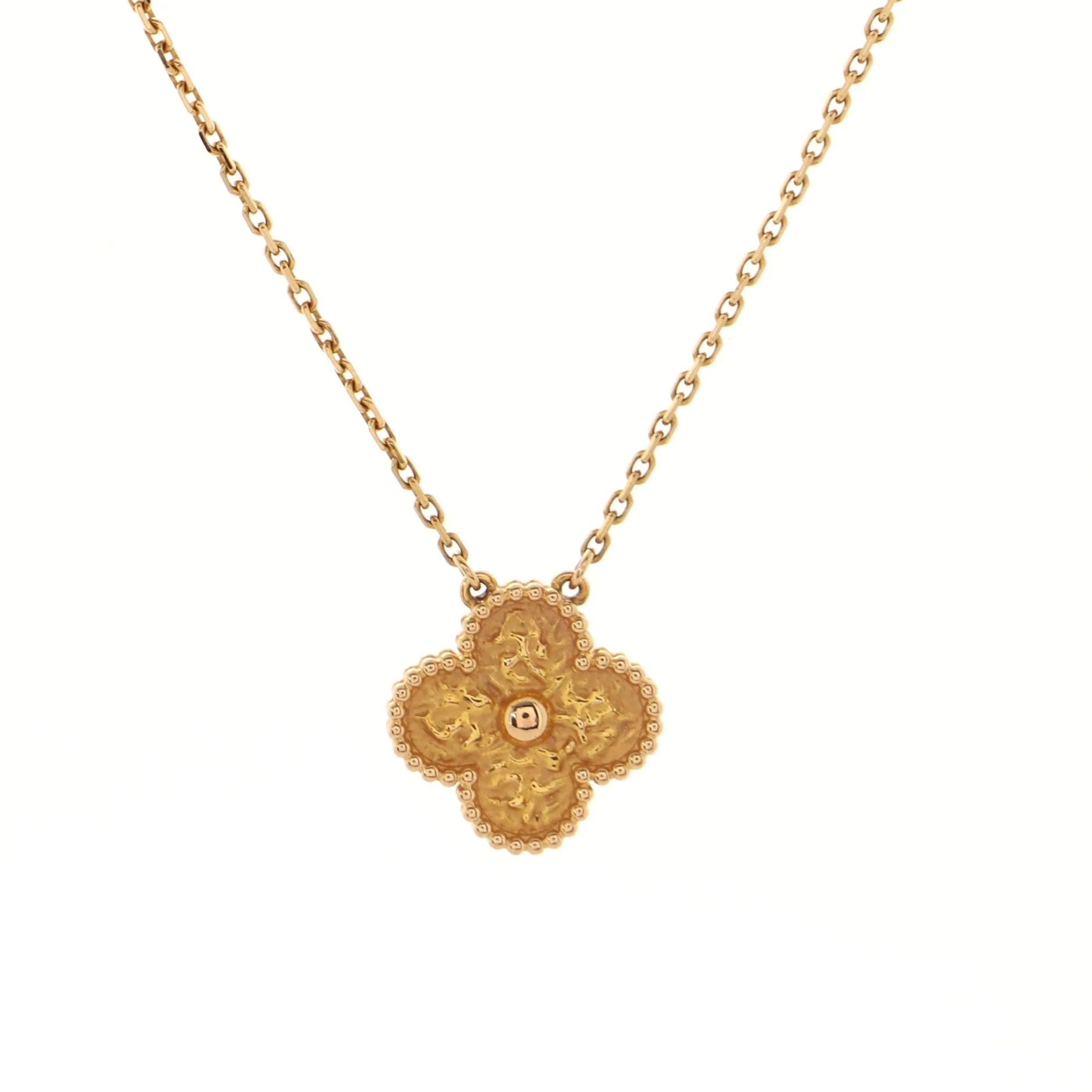 Vintage Alhambra Pendant Necklace 18K Rose Gold