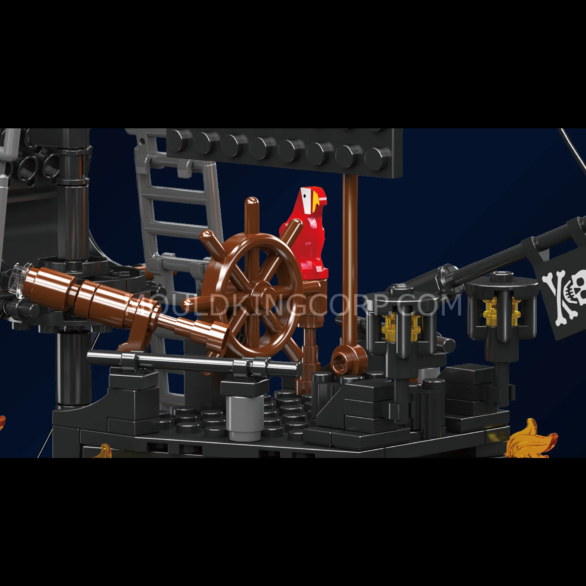 Mould King 10195 Black Pearl Pirate Ship Building Set | 932 Pieces