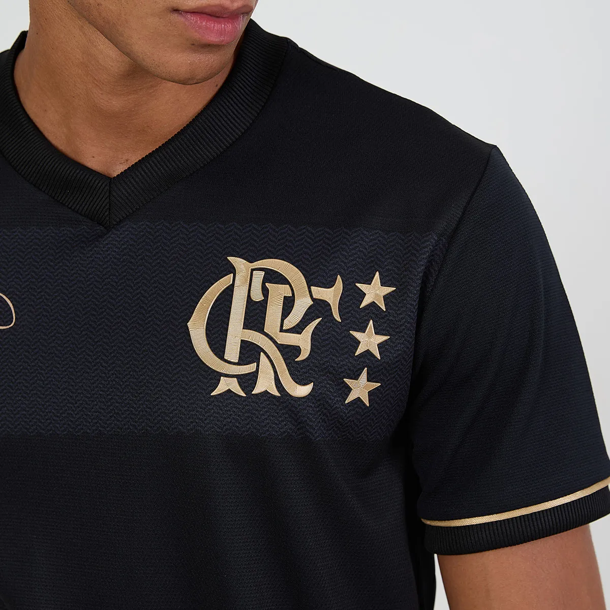 Camisa Flamengo Zico 1981 Preto e Ouro Retrô Masculina