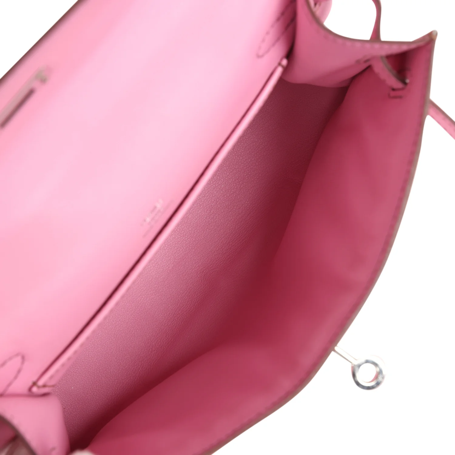 Hermes Kelly Pochette Bubblegum Swift Palladium Hardware