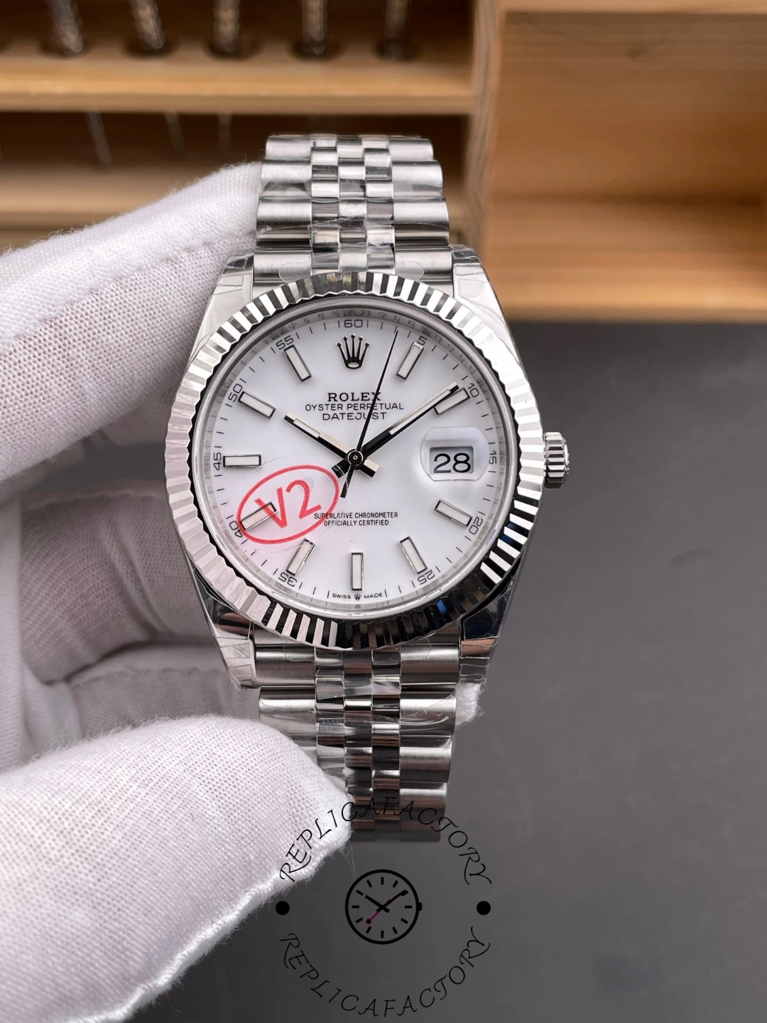 Rolex Datejust 41 Steel & White Gold White Dial Jubilee Bracelet M126334 0010 Men's Watch
