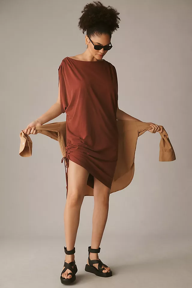Ruched Sleeveless Dress COCOA PLUM