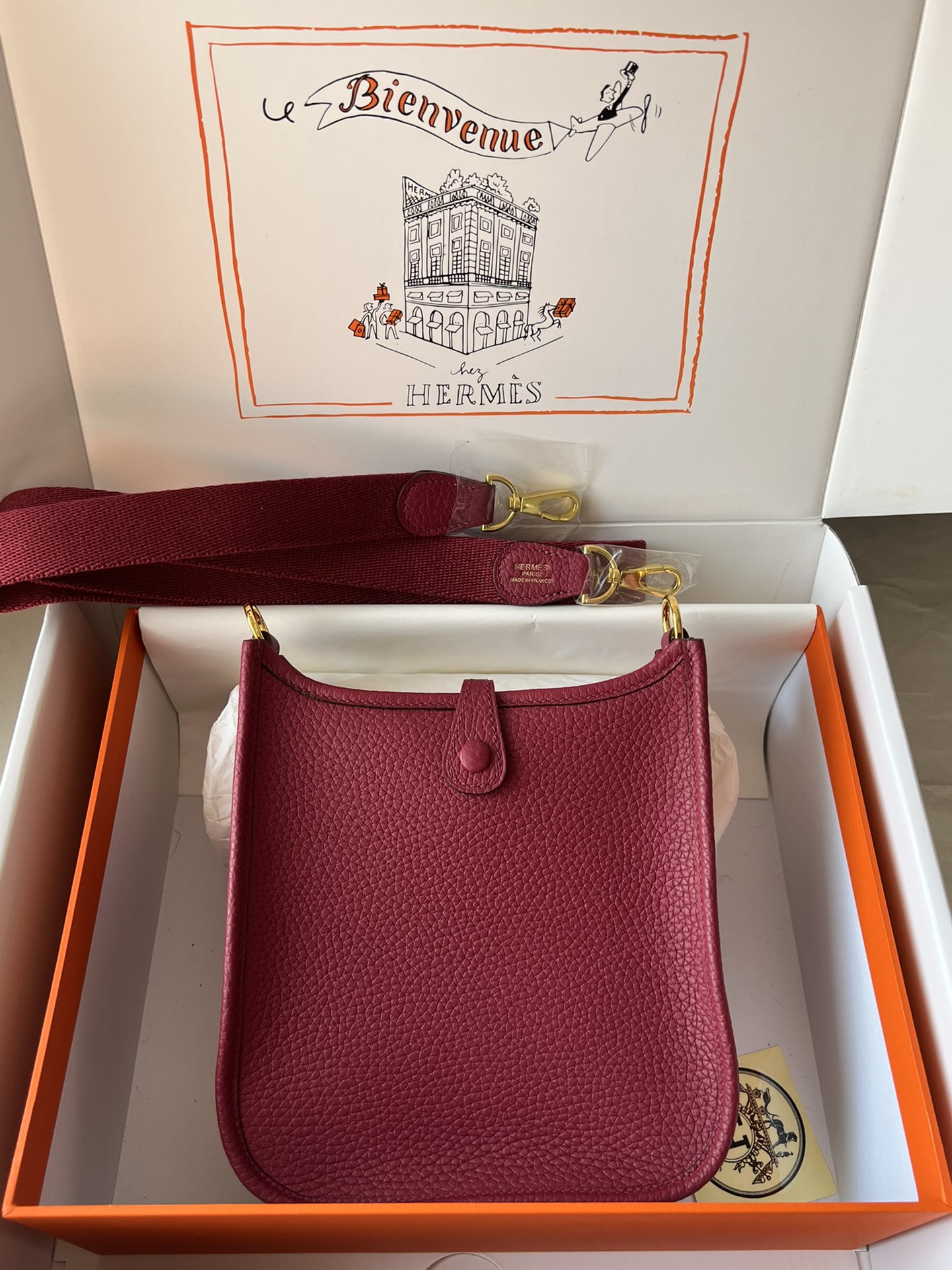 Hermes Evelyn 𝖬𝗂𝗇𝗂 17 Gold Hardware-Top master