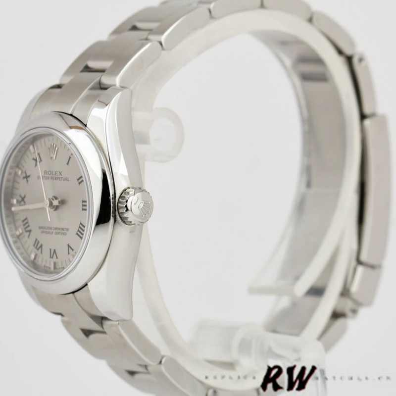 Rolex Oyster Perpetual 176200 Silver Roman Numeral Dial 26mm Lady Replica Watch
