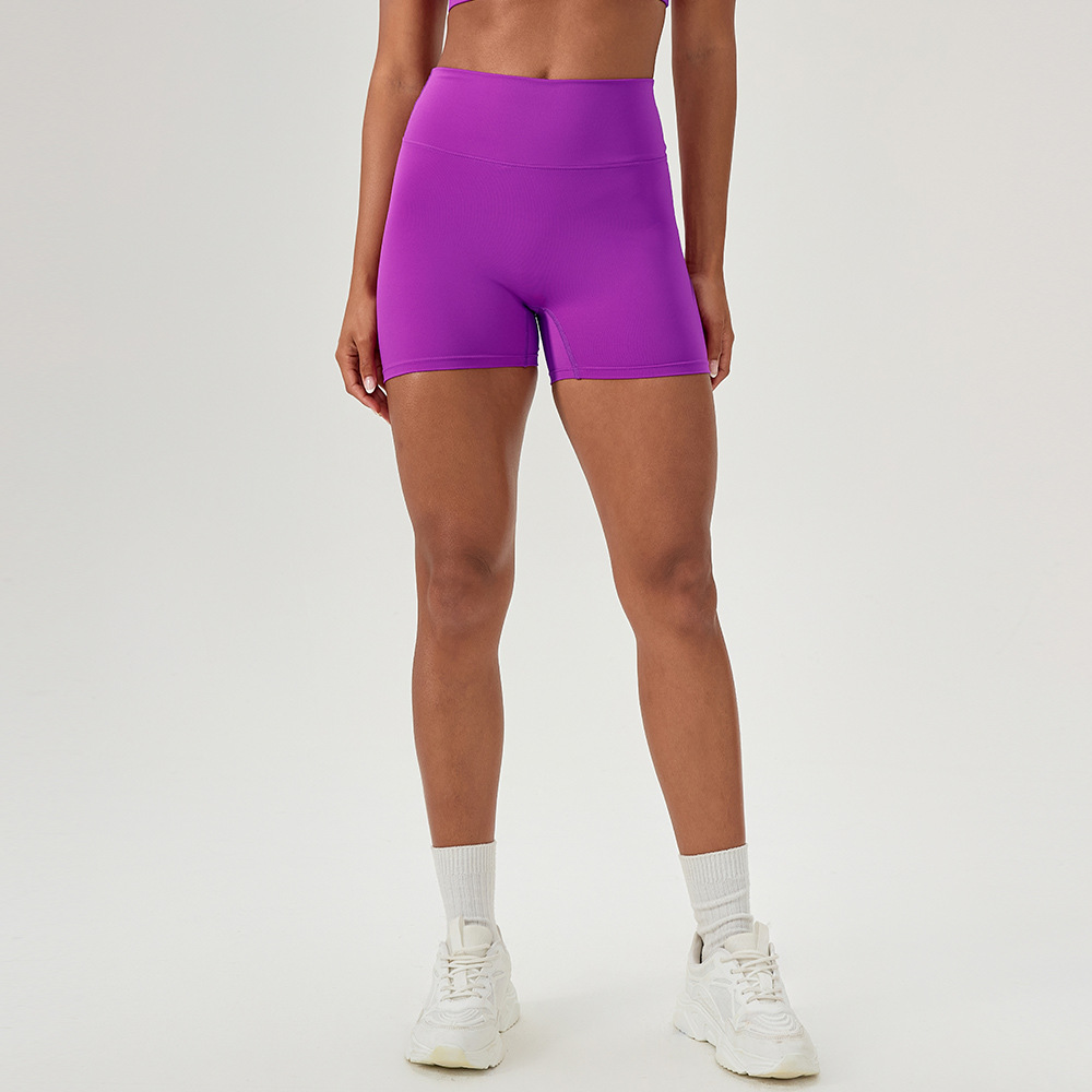 European and American style high-waisted sexy peach-butt tight-fitting sports shorts for women, stretchy hip-lifting yoga pants, quick-drying running and fitness pants