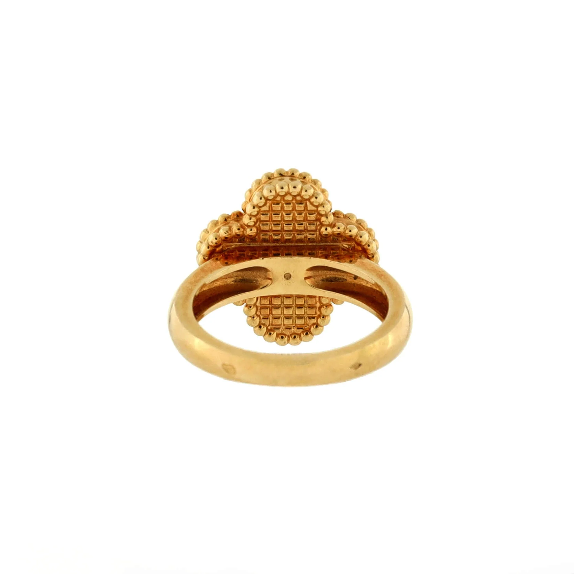 Vintage Alhambra Ring Guilloche 18K Yellow Gold