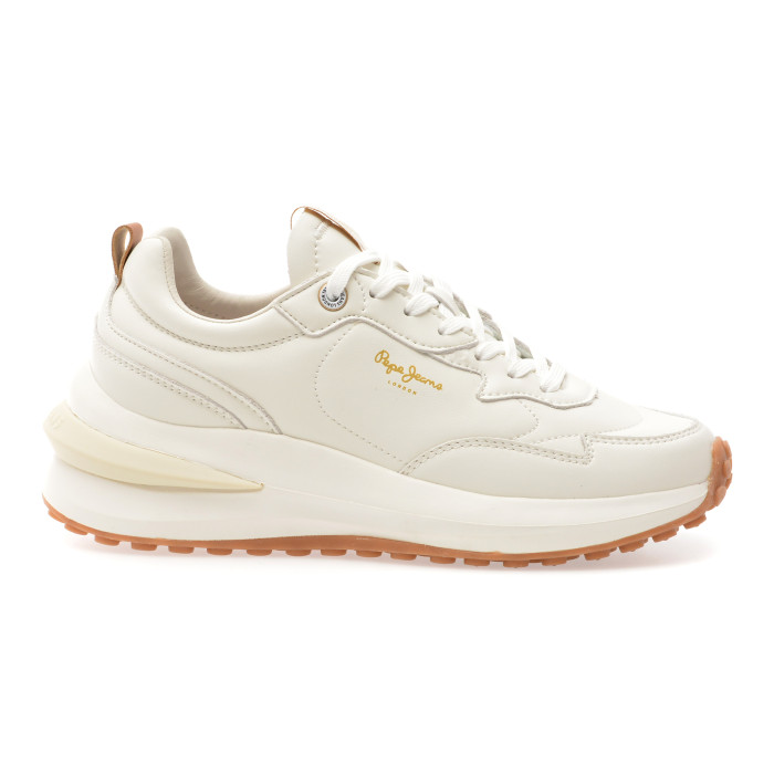 Pantofi sport PEPE JEANS albi, LS60014, din piele naturala