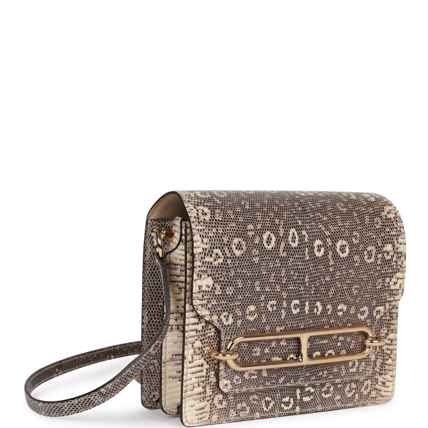 Hermes Mini Sac Roulis Ombre Lizard Varanus Salvator Gold Hardware
