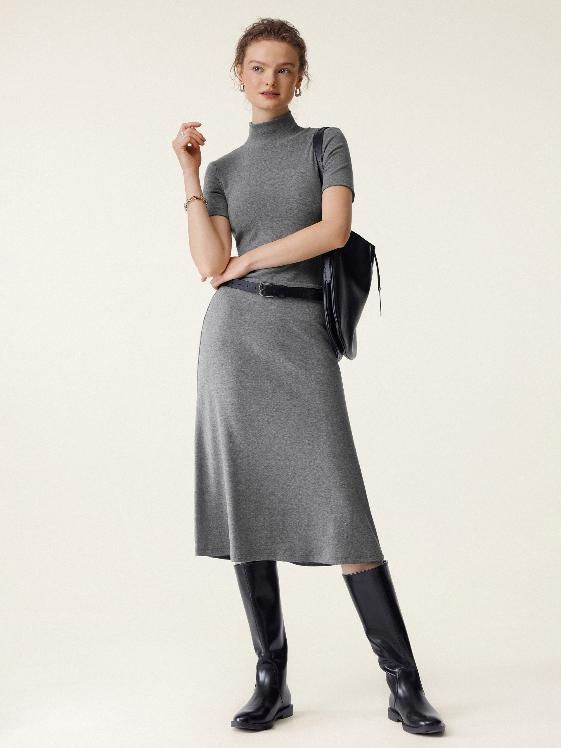 Soft Thermal Pull-On Midi Skirt