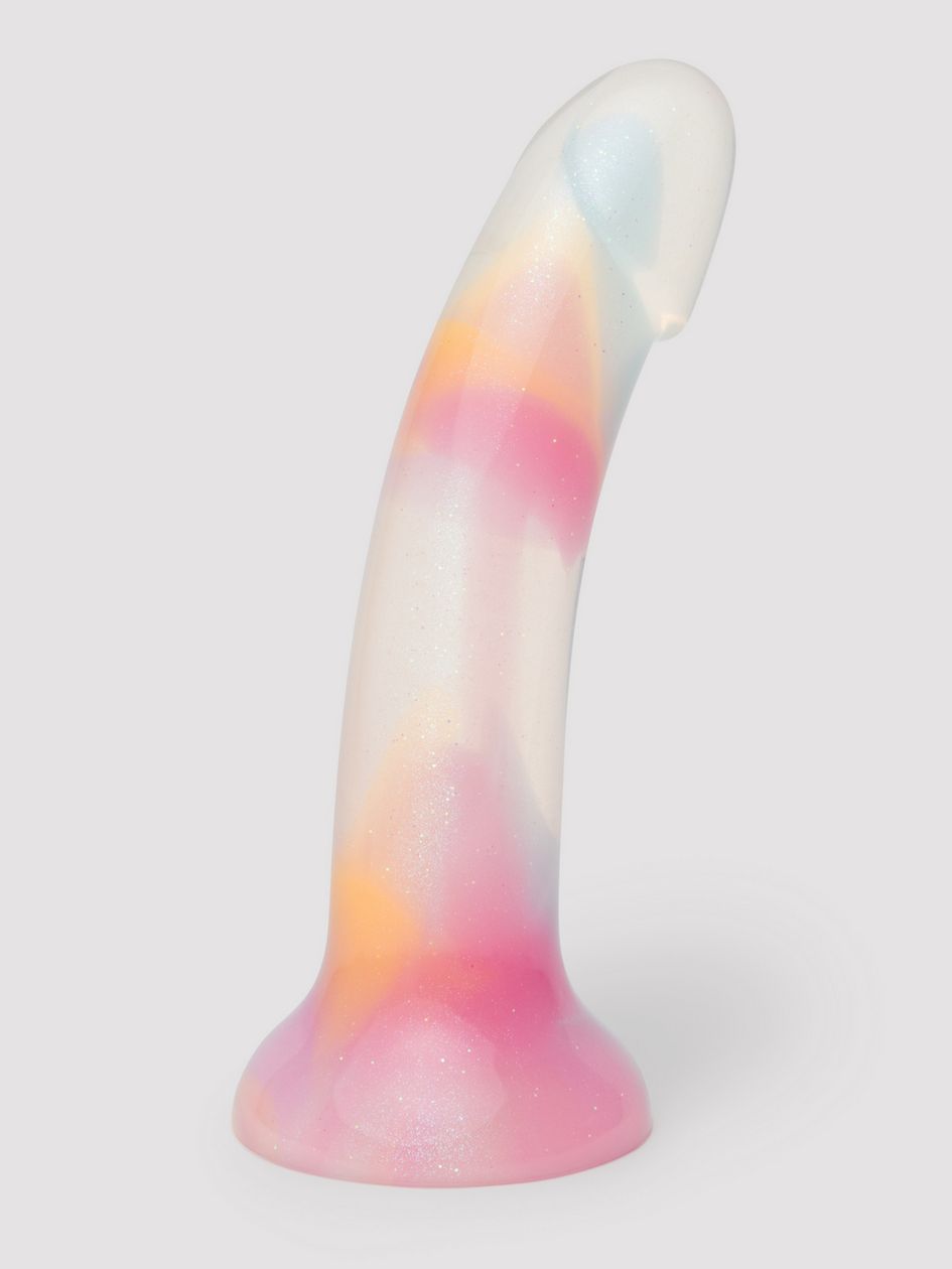 Lovehoney Superstar Glitter Curved Silicone Suction Cup Dildo 7 Inch