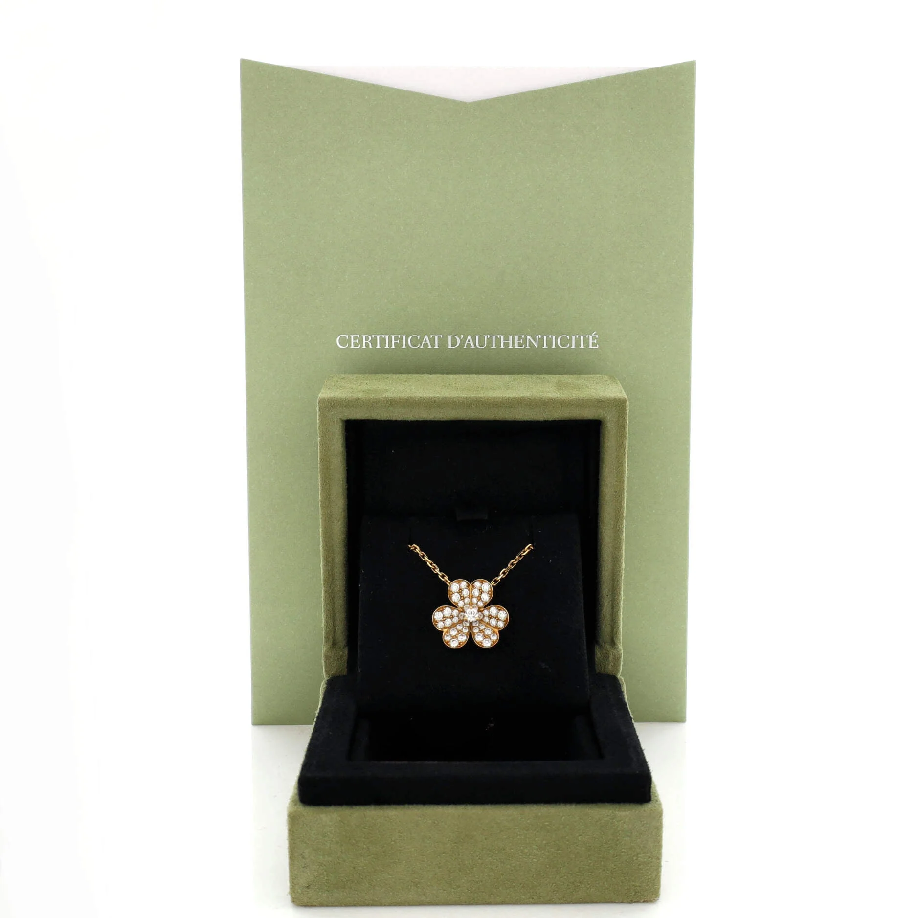 Frivole Pendant Necklace 18K Yellow Gold with Pave Diamonds Small