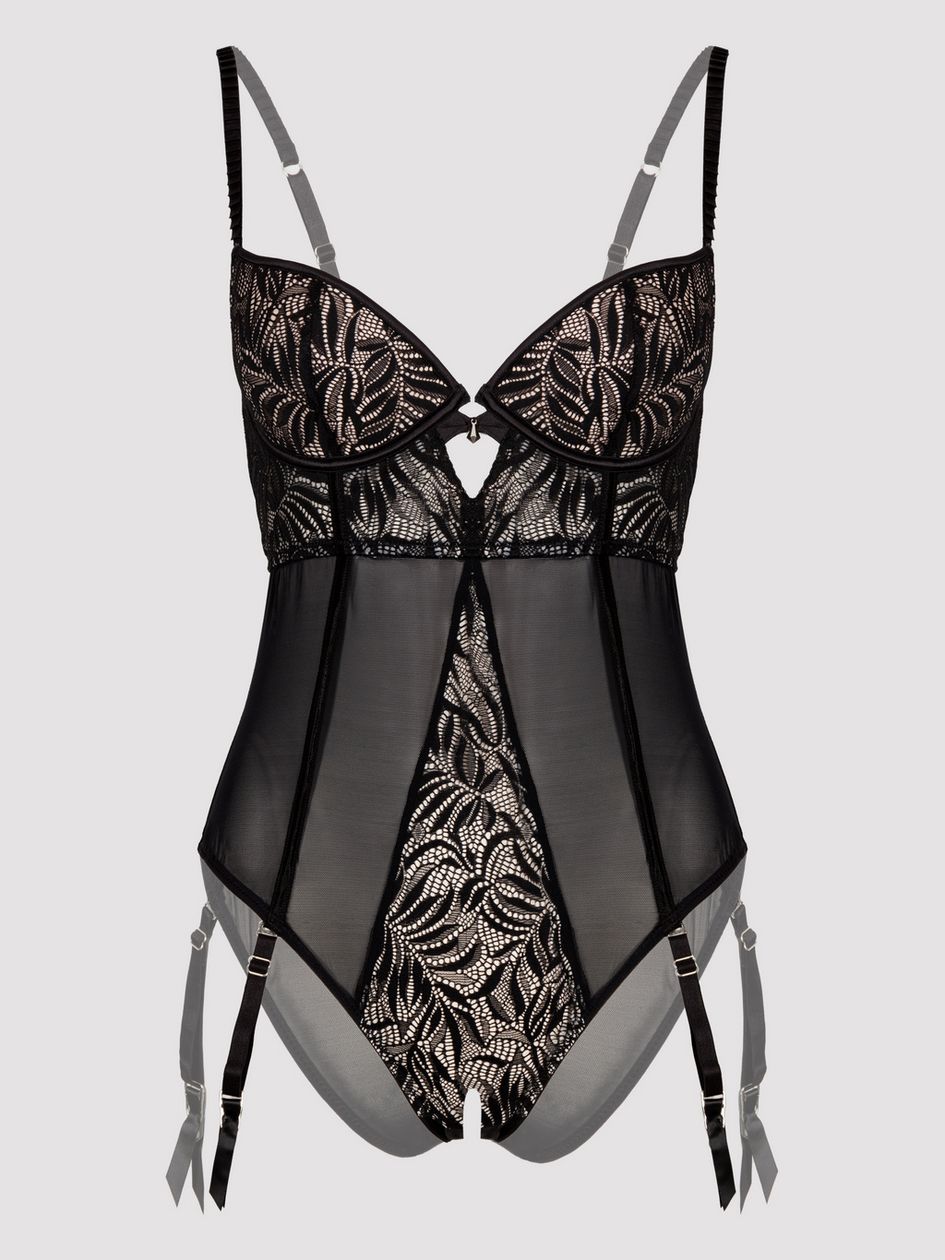 Lovehoney Parisienne Charm Black Lace Crotchless Body