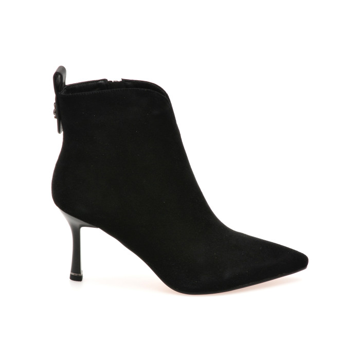 Botine elegante EPICA negre, A1501, din piele intoarsa