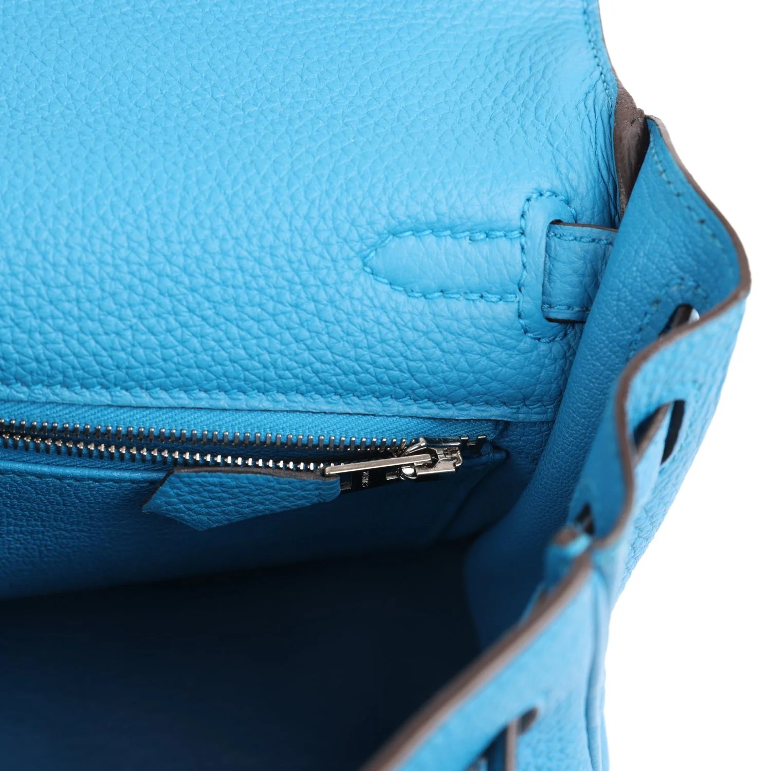 Hermes Kelly Retourne 25 Bleu Zanzibar Togo Palladium Hardware