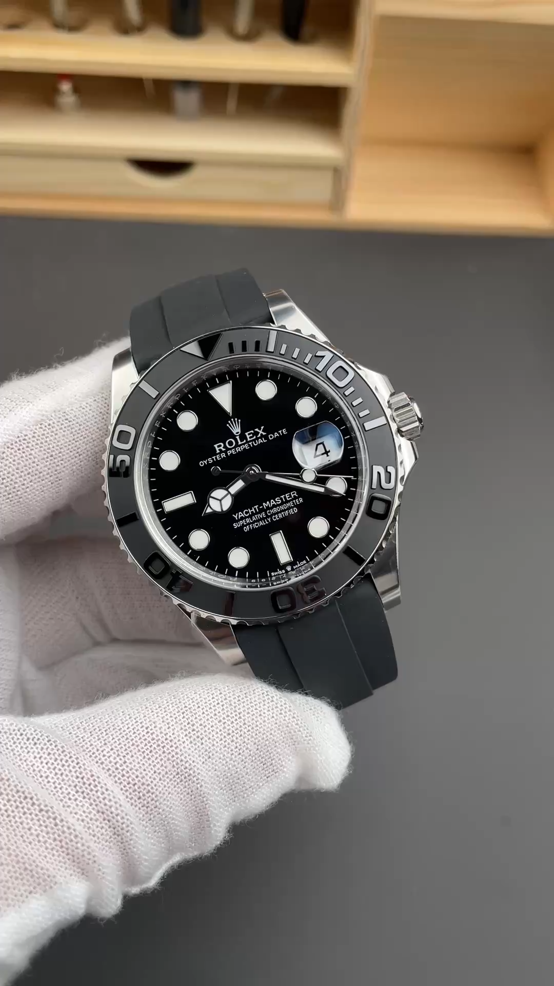 Rolex Yacht-Master 226659-0002 White Gold Black Dial 42mm Mens Replica Watch
