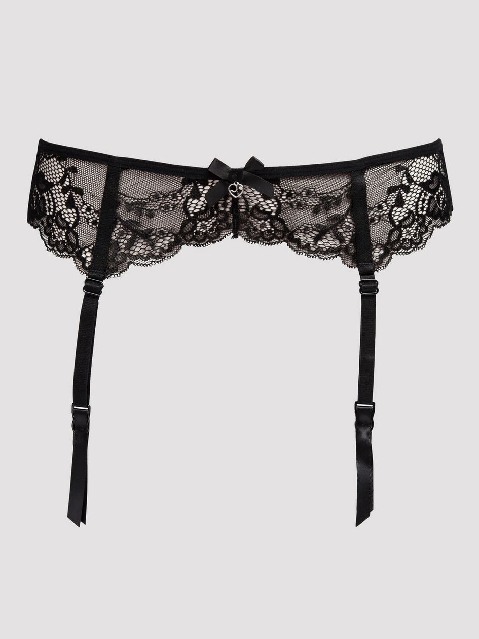 Lovehoney Plus Black Love Me Lace Suspender Belt