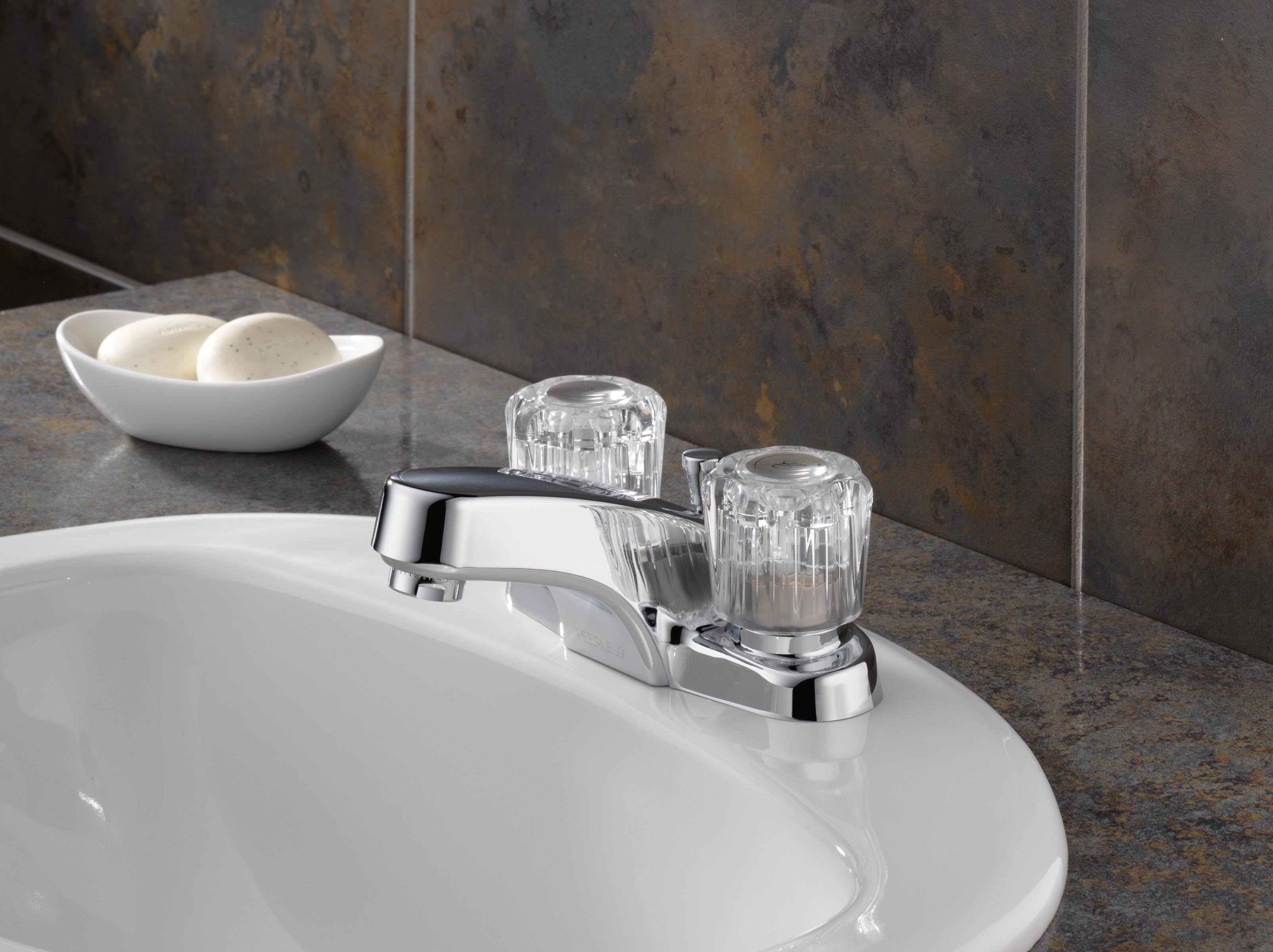 Peerless Centerset Bathroom Faucet with Double Knob Handles