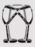 Lovehoney Fierce Wet Look Studded Suspender Garter Set