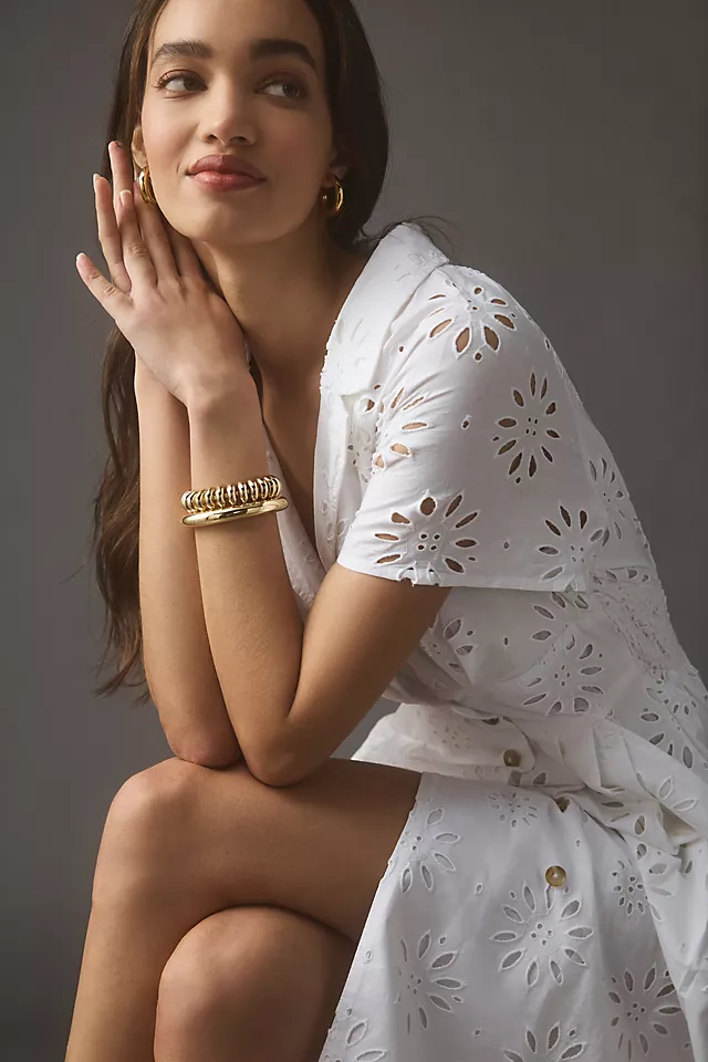 Eyelet Shirt Dress WHITE