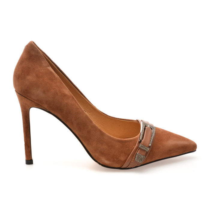 Pantofi eleganti FLAVIA PASSINI maro, 4A212, din piele intoarsa