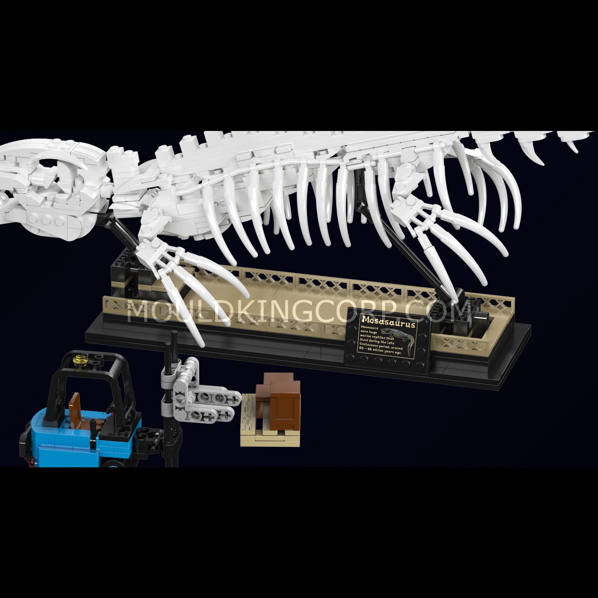 Mould King 29005 Mosasaurus & Velociraptor Fossil  Display Model Building Set | 1418 Pcs