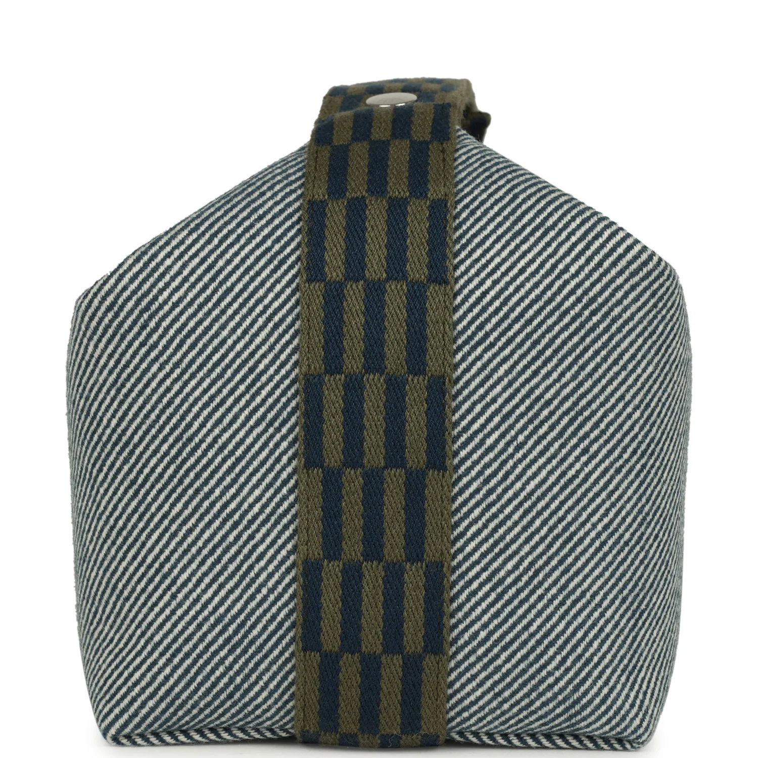 Hermes Bride A Brac Carre Case GM Bleu Abyss Merino Wool Palladium Hardware