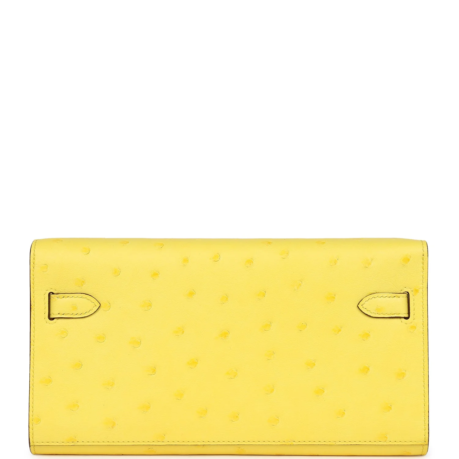 Hermes Kelly To Go Wallet Jaune Citron Ostrich Palladium Hardware