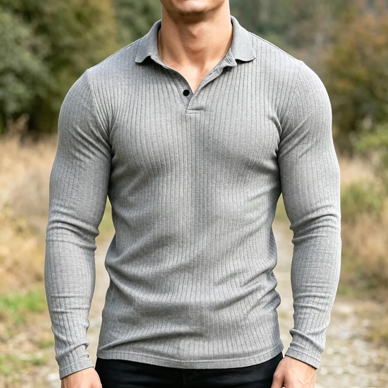 Mivanity Stretchy Slim Fit Knit Polo Shirts