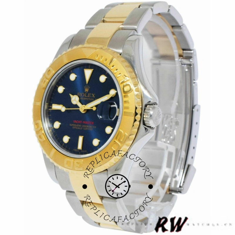 Rolex Yacht-Master 168623 Steel and Gold Blue Dial 35MM Unisex Replica Watch