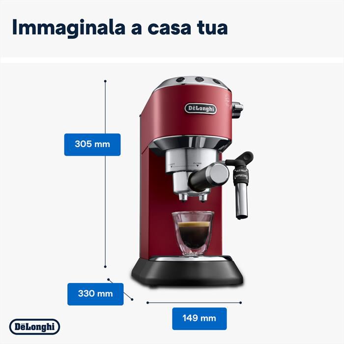 DE LONGHI - DEDICA EC685.R MACCHINA DA CAFFÈ MANUALE-Rosso