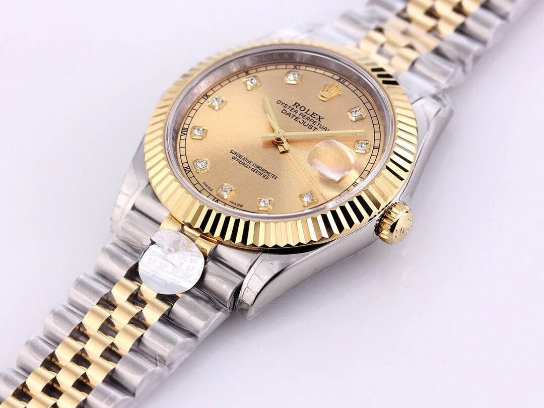 DATEJUST 41 TWO-TONE YELLOW DIAL DIAMOND NUMERALS