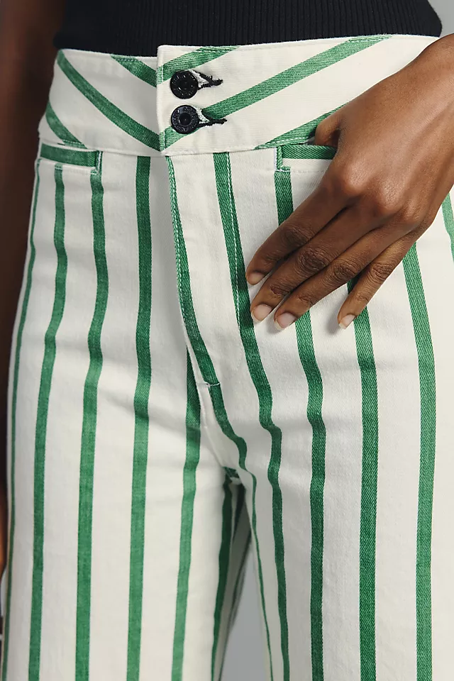 NY Brighton Wide-Leg Crop Jeans DARK GREEN