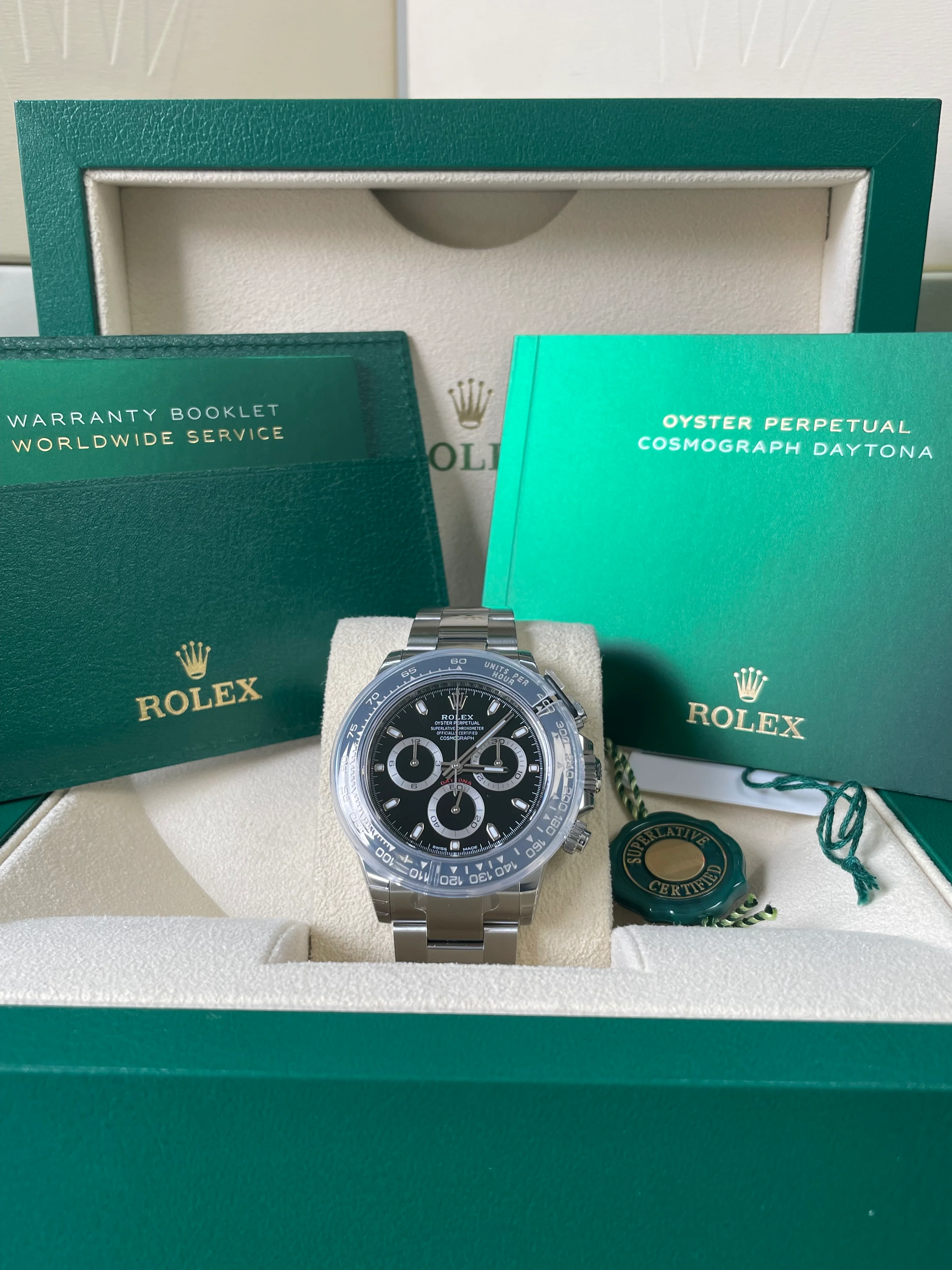 Rolex Steel Cosmograph Daytona - 2023 - Black Index Dial - 116500LN *FULL STICKERS*
